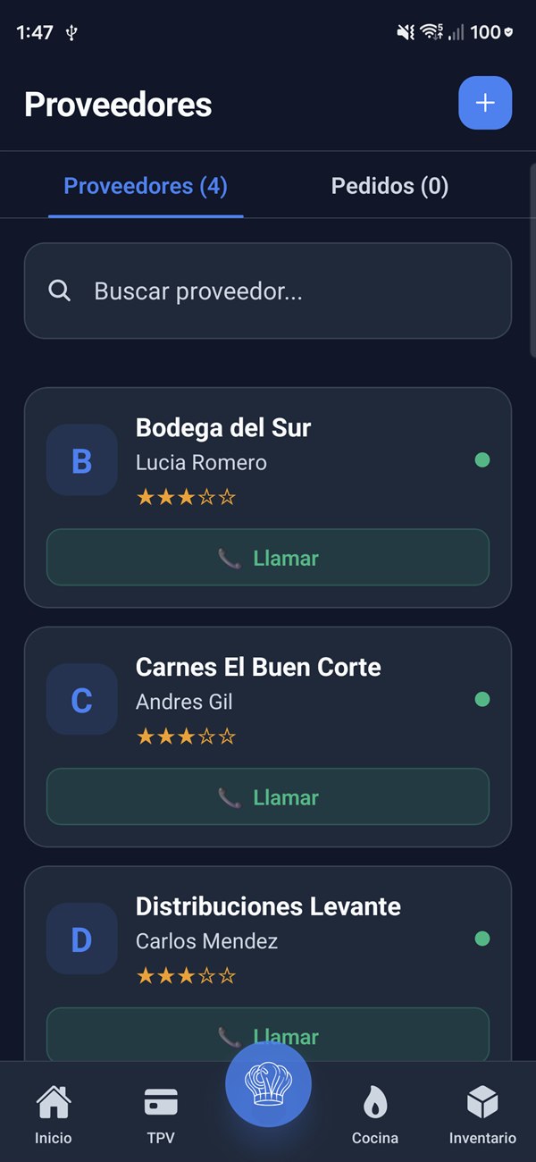 Tus proveedores y pedidos, a un toque